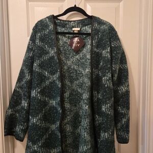 Ava & Viv Women's Teal Patterned Cardigan